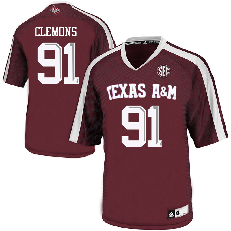 Men #91 Micheal Clemons Texas A&M Aggies College Football Jerseys Sale-Maroon - Click Image to Close